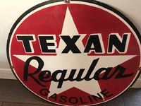 Image 1 of 1 of a N/A TEXAN REGULAR GASOLINE SIGN