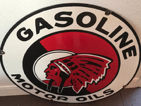 Image 1 of 1 of a N/A GASOLINE MOTOR OILS INDIAN SIGN