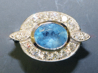 Image 2 of 5 of a N/A OVAL AQUAMARINE DIAMOND RING