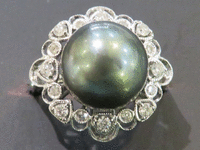 Image 1 of 5 of a N/A SOUTH SEA PEARL DIAMOND RING