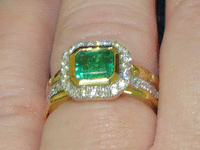 Image 2 of 3 of a N/A LADY'S EMERALD DIAMOND RING