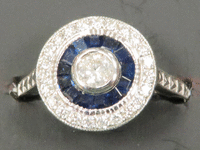 Image 1 of 6 of a N/A GOLD DIAMOND SAPPHIRE RING