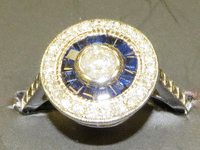 Image 2 of 6 of a N/A GOLD DIAMOND SAPPHIRE RING