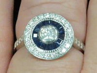 Image 3 of 6 of a N/A GOLD DIAMOND SAPPHIRE RING