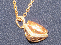 Image 4 of 7 of a N/A LADIES CAST & ASSEMBLED MORGANITE AND DIAMOND NECKLACE