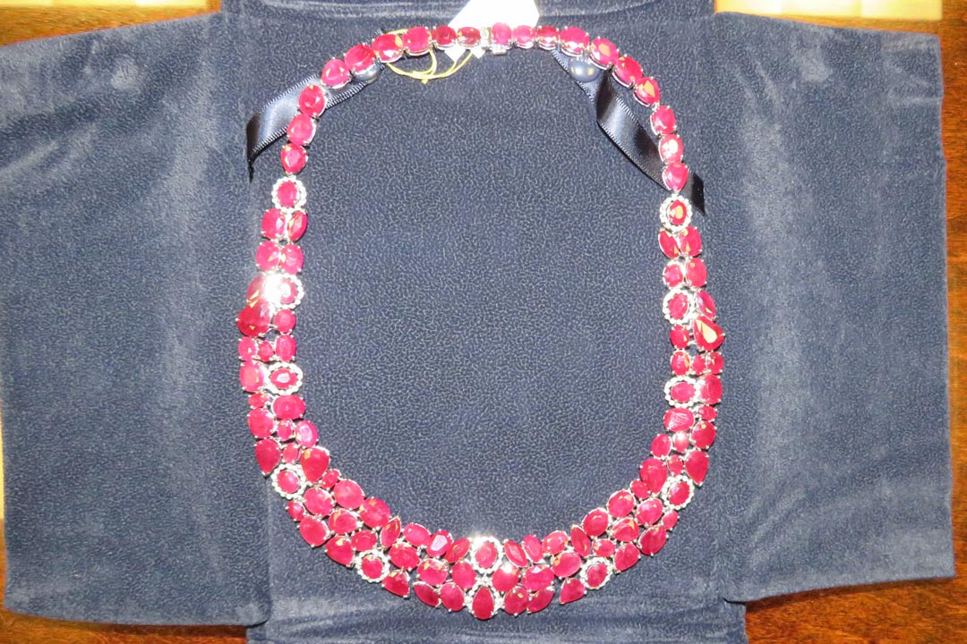 0th Image of a N/A NATURAL BURMESE RUBY CORUNDUM AND DIAMOND NECKLACE