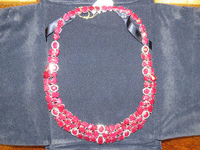 Image 1 of 3 of a N/A NATURAL BURMESE RUBY CORUNDUM AND DIAMOND NECKLACE