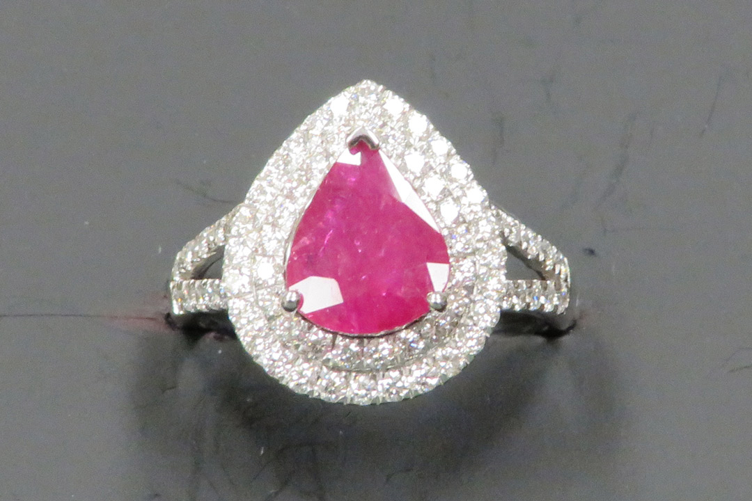 0th Image of a N/A PLANTINUM MOZAMBIQUE RUBY CORUNDUM & DIAMOND RING