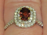 Image 2 of 4 of a N/A LADIES CAST ORANGE SAPPHIRE & DIAMOND RING