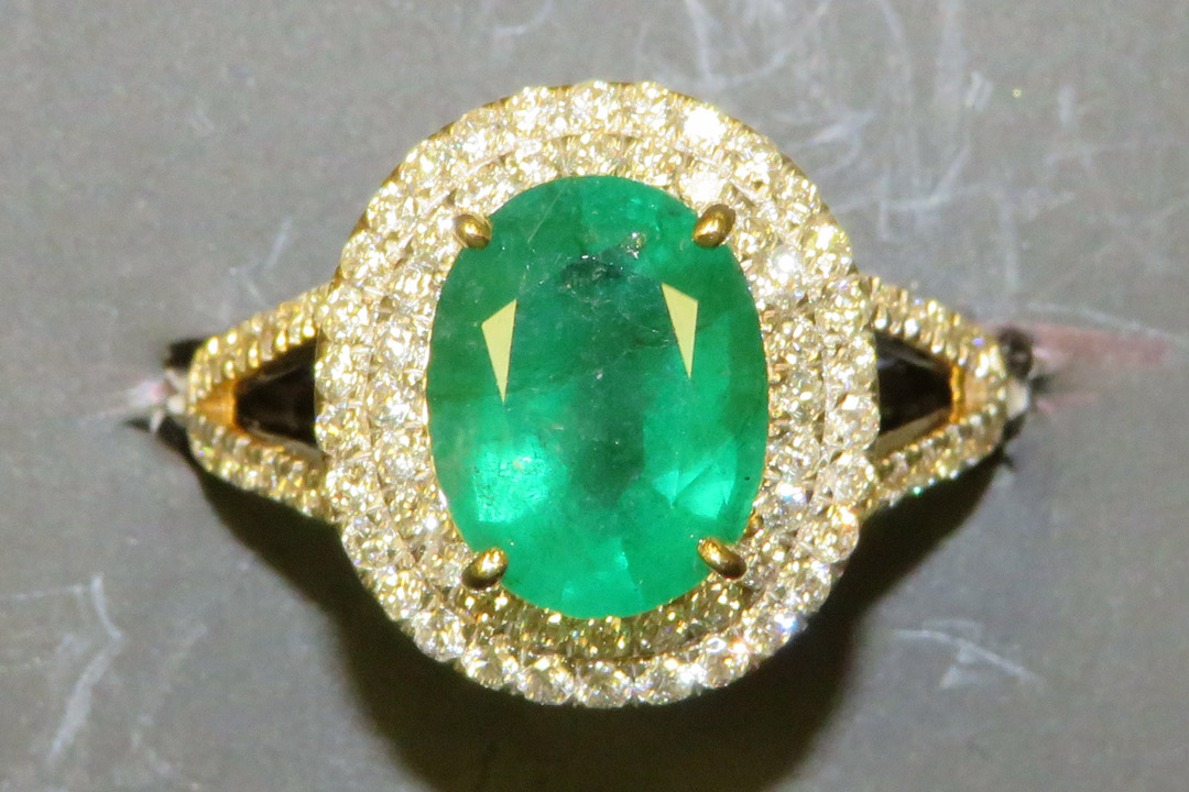0th Image of a N/A GOLD CUSTOM MADE LADY'S DIAMOND & EMERALD RING