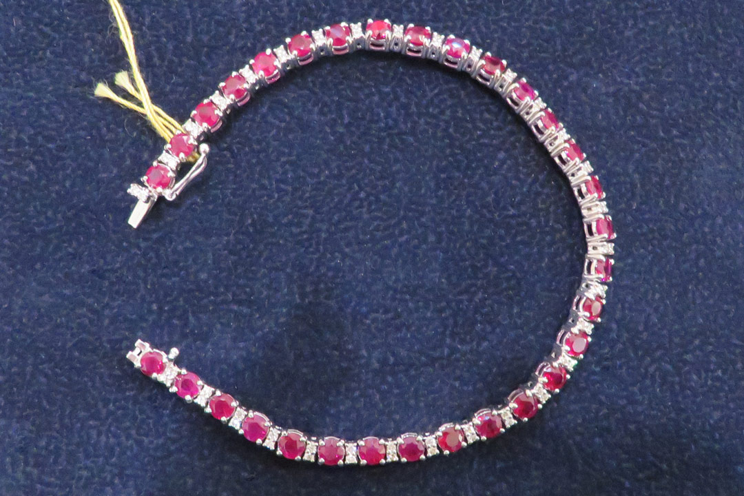 0th Image of a N/A NATURAL RUBY CORUNDUM & DIAMOND BRACELET
