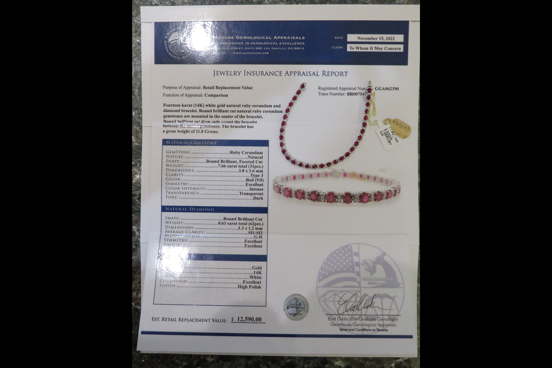 2nd Image of a N/A NATURAL RUBY CORUNDUM & DIAMOND BRACELET