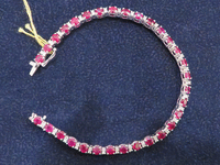 Image 1 of 3 of a N/A NATURAL RUBY CORUNDUM & DIAMOND BRACELET