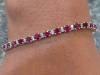 Image 2 of 3 of a N/A NATURAL RUBY CORUNDUM & DIAMOND BRACELET
