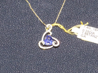 Image 1 of 4 of a N/A NATURAL TANZANITE ZOISITE & DIAMOND PENDANT