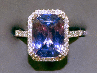 Image 1 of 5 of a N/A TANZANITE ZOISITE DIAMOND RING