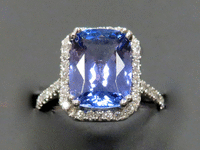 Image 2 of 5 of a N/A TANZANITE ZOISITE DIAMOND RING