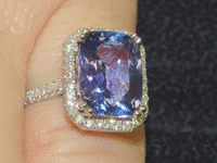 Image 3 of 5 of a N/A TANZANITE ZOISITE DIAMOND RING