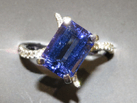 Image 1 of 5 of a N/A TANZANITE ZOISITE DIAMOND RING