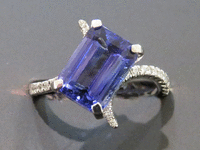 Image 2 of 5 of a N/A TANZANITE ZOISITE DIAMOND RING