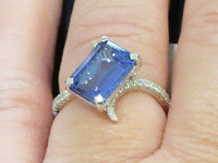 Image 3 of 5 of a N/A TANZANITE ZOISITE DIAMOND RING