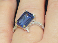 Image 4 of 5 of a N/A TANZANITE ZOISITE DIAMOND RING