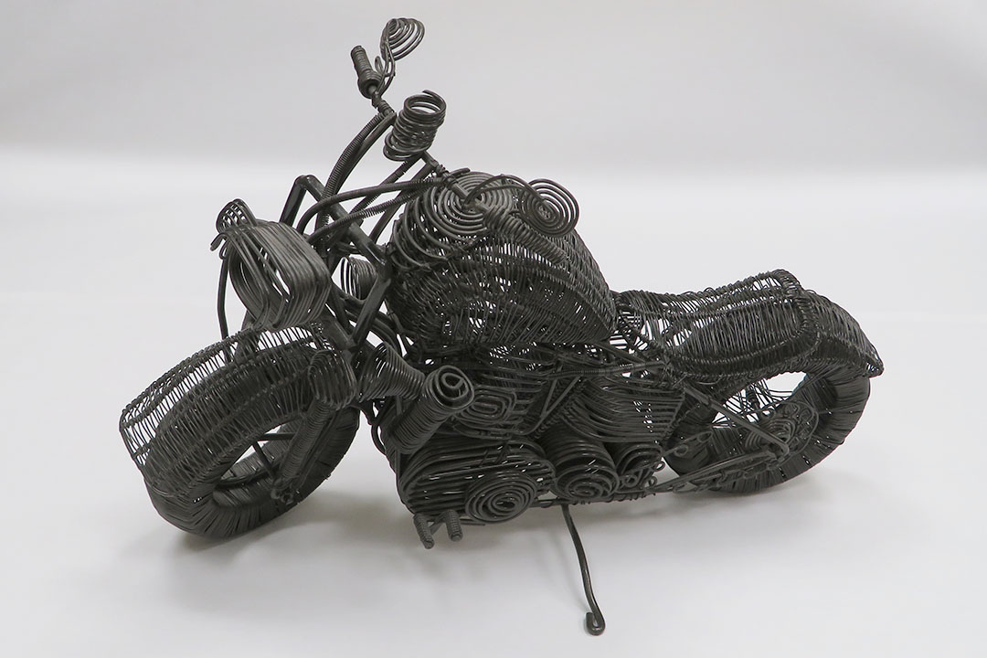 1st Image of a N/A WIRE FOLKART BIKE SCULPTURE