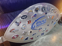 Image 2 of 3 of a N/A NFL BUDLIGHT BIG FOOTBALL SIGN