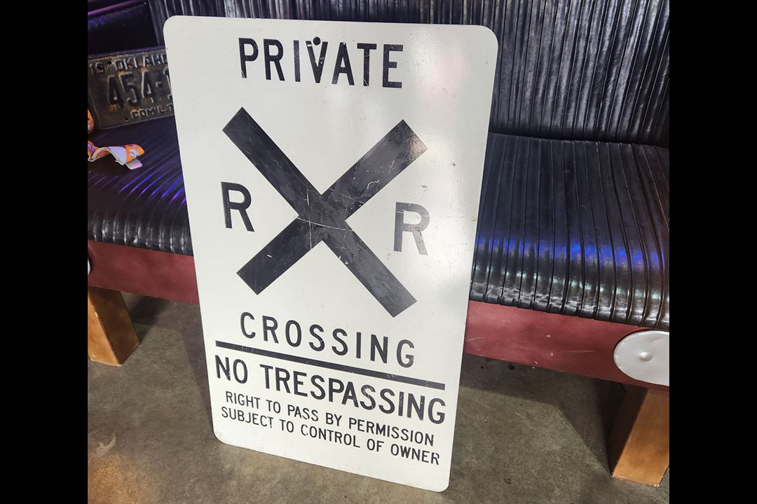 1st Image of a N/A RAILROAD CROSSING PRIVATE, NO TRESPASSING