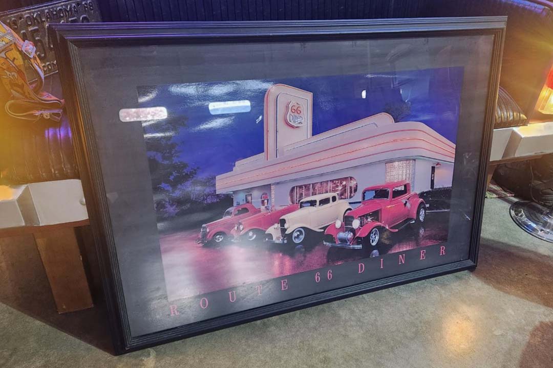 2nd Image of a N/A ROUTE 66 DINER WITH CARS PAINTING