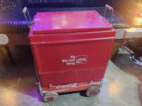 Image 1 of 5 of a N/A COCA COLA COOLER ON ROLLING COKE WAGON