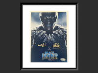 Image 1 of 1 of a N/A BLACK PANTHER POSTER CHADWICK BOSEMAN AND STAN LEE SIGNED