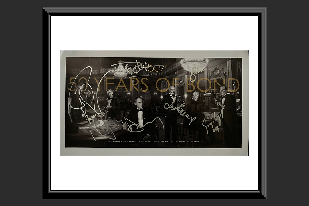 0th Image of a N/A 50 YEARS OF BOND CAST SIGNED MINI POSTER