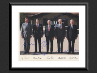 Image 1 of 1 of a N/A 5 AMERICAN PRESIDENT SIGNED PHOTO