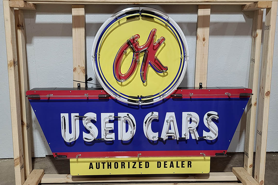2nd Image of a N/A OK USED CARS ANIMATED TIN