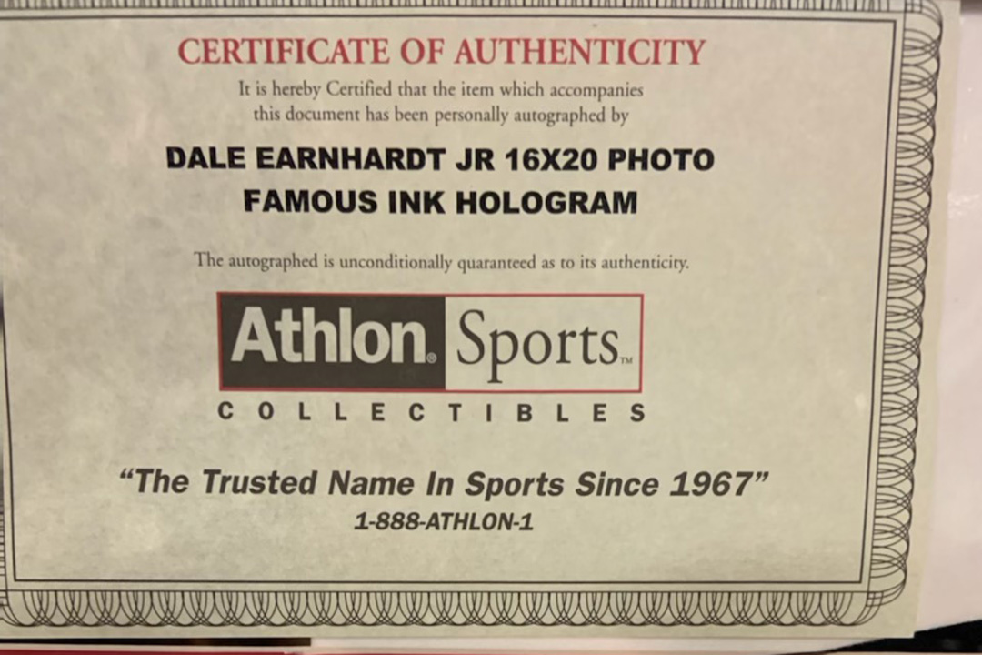 1st Image of a N/A DALE EARNHARDT JUNIOR PHOTOGRAPH