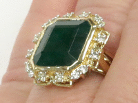 Image 7 of 8 of a N/A LADY'S EMERALD DIAMOND RING