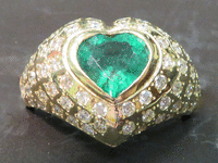 Image 2 of 7 of a N/A YELLOW GOLD EMERALD BERYL & DIAMOND