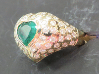 Image 3 of 7 of a N/A YELLOW GOLD EMERALD BERYL & DIAMOND