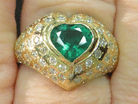 Image 4 of 7 of a N/A YELLOW GOLD EMERALD BERYL & DIAMOND