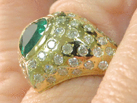 Image 5 of 7 of a N/A YELLOW GOLD EMERALD BERYL & DIAMOND