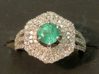 Image 1 of 8 of a N/A GOLD EMERALD DIAMOND