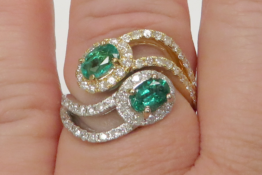 6th Image of a N/A LADY'S CUSTOM MADE EMERALD & DIAMOND