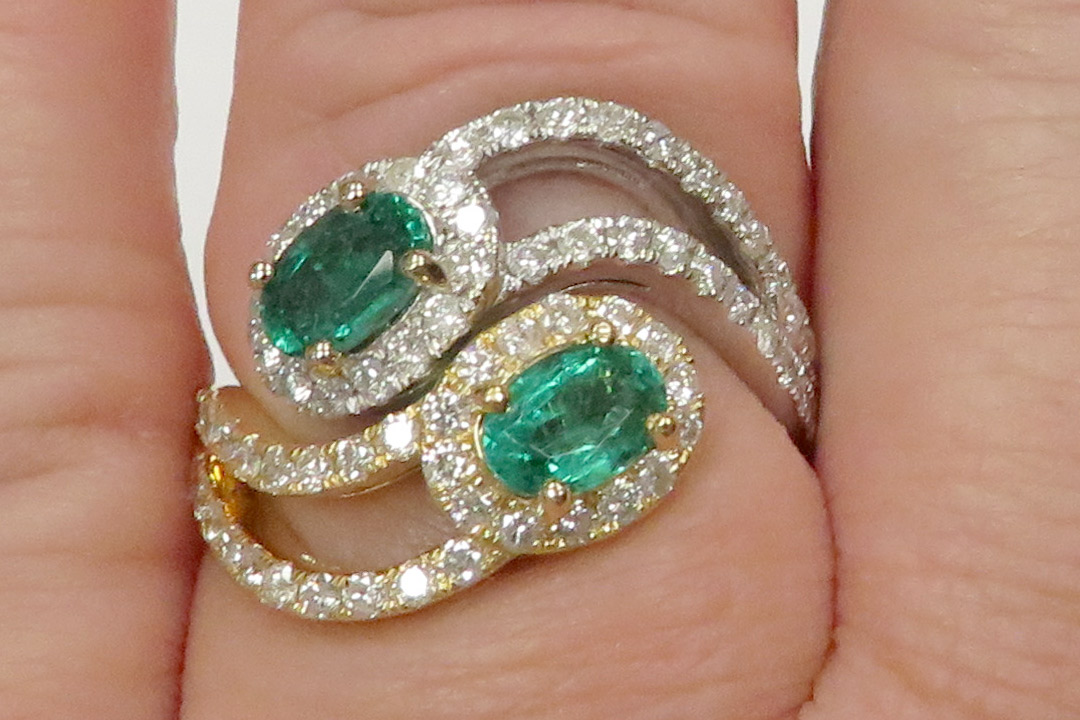 7th Image of a N/A LADY'S CUSTOM MADE EMERALD & DIAMOND