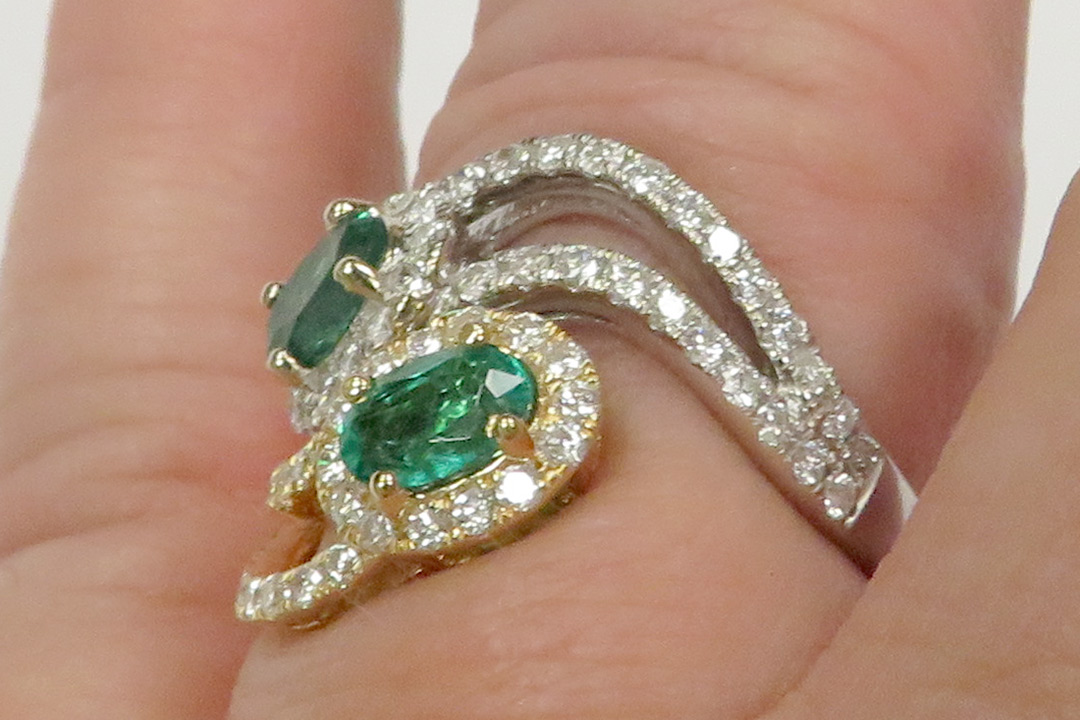 9th Image of a N/A LADY'S CUSTOM MADE EMERALD & DIAMOND