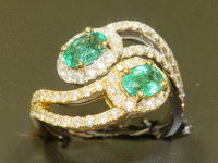 Image 2 of 11 of a N/A LADY'S CUSTOM MADE EMERALD & DIAMOND