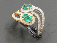 Image 3 of 11 of a N/A LADY'S CUSTOM MADE EMERALD & DIAMOND
