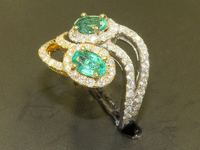 Image 4 of 11 of a N/A LADY'S CUSTOM MADE EMERALD & DIAMOND