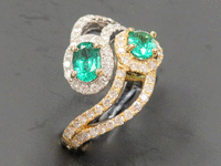 Image 5 of 11 of a N/A LADY'S CUSTOM MADE EMERALD & DIAMOND