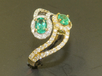 Image 6 of 11 of a N/A LADY'S CUSTOM MADE EMERALD & DIAMOND